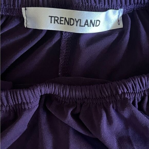 Trendyland purple sleeveless ruffled bodycon bodysuit sz S - Picture 7 of 8